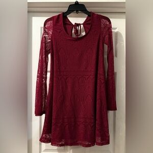 Altar'd State Burgundy Lace Dress XS (fits like a small IMO)